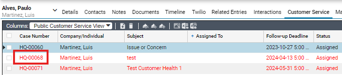 View a case from an address book entry – Maximizer